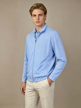 NWOT Redvanly Mens Golf Full Zip Blue Jacket Stretch Size XL